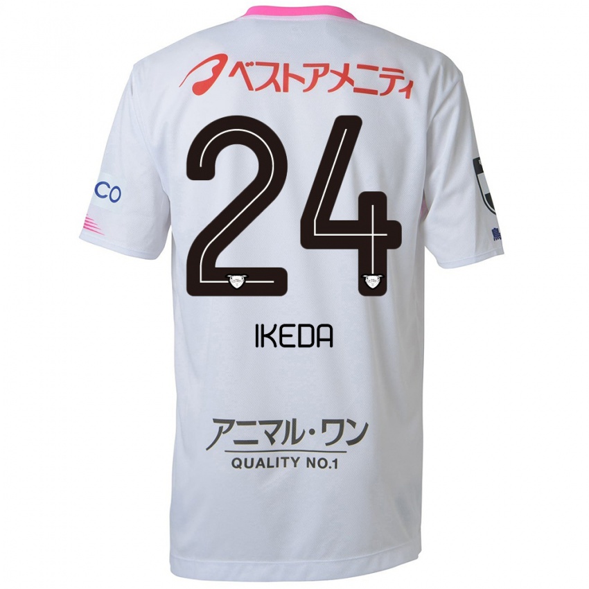 Niño Camiseta Tokia Ikeda #24 Blanco Azul Rosa 2ª Equipación 2024/25 La Camisa