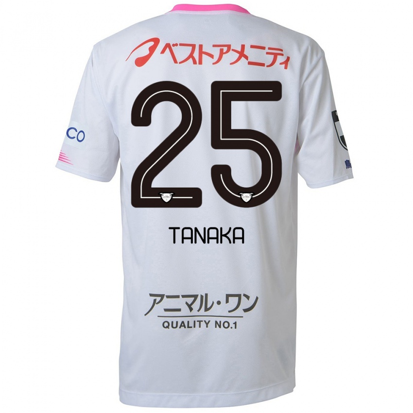 Niño Camiseta Yuto Tanaka #25 Blanco Azul Rosa 2ª Equipación 2024/25 La Camisa