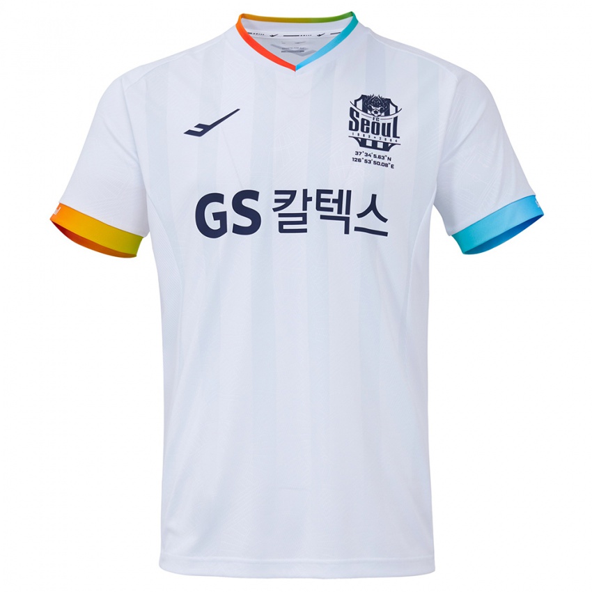 Niño Camiseta Shin-Jin Kim #9 Blanco Azul 2ª Equipación 2024/25 La Camisa