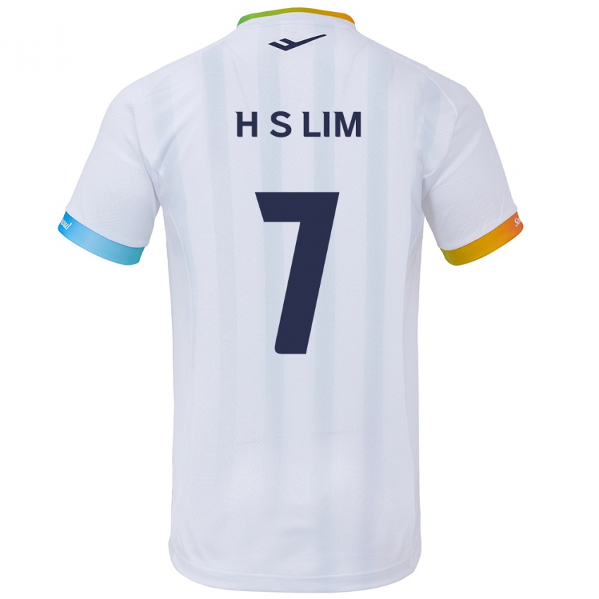 Niño Camiseta Sang-Hyub Lim #7 Blanco Azul 2ª Equipación 2024/25 La Camisa