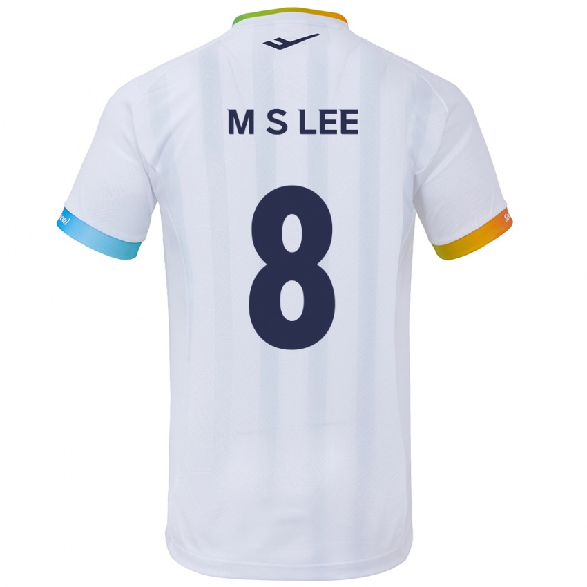 Niño Camiseta Seung-Mo Lee #8 Blanco Azul 2ª Equipación 2024/25 La Camisa