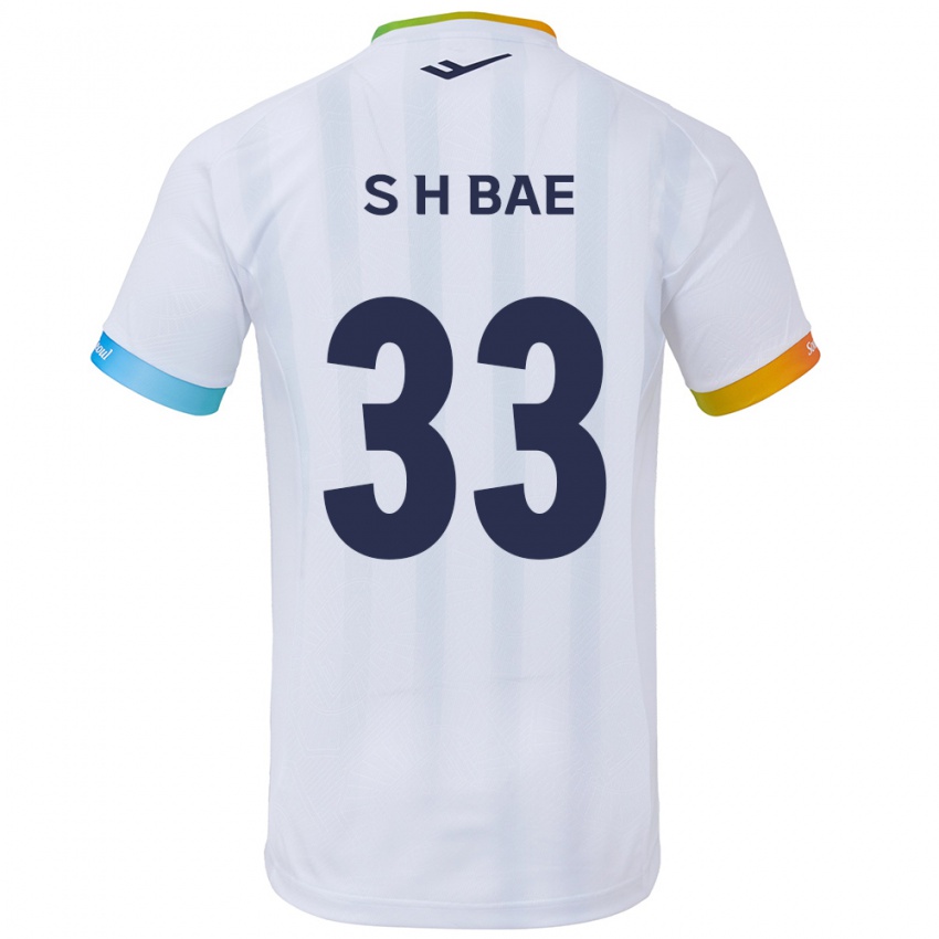 Niño Camiseta Hyun-Seo Bae #33 Blanco Azul 2ª Equipación 2024/25 La Camisa