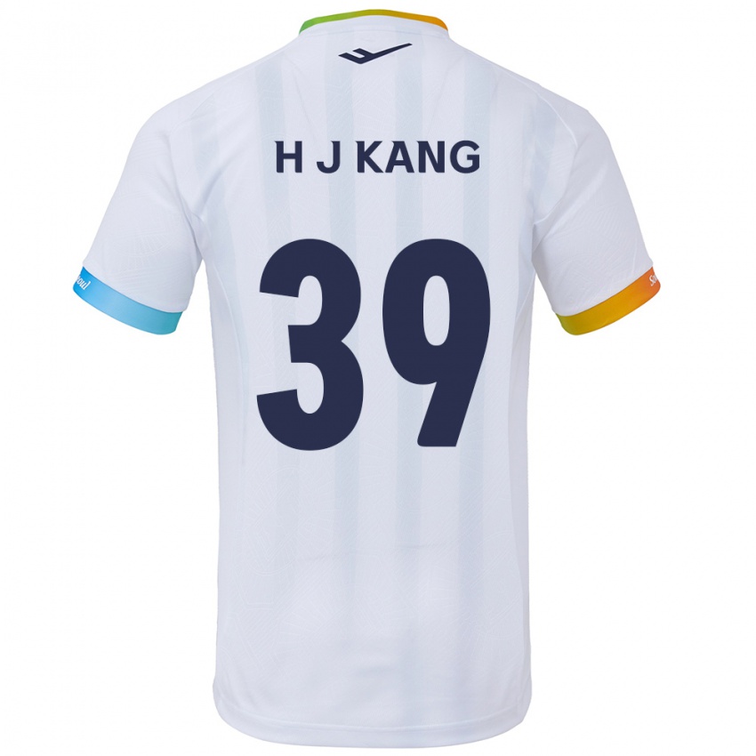 Niño Camiseta Ju-Hyeok Kang #39 Blanco Azul 2ª Equipación 2024/25 La Camisa