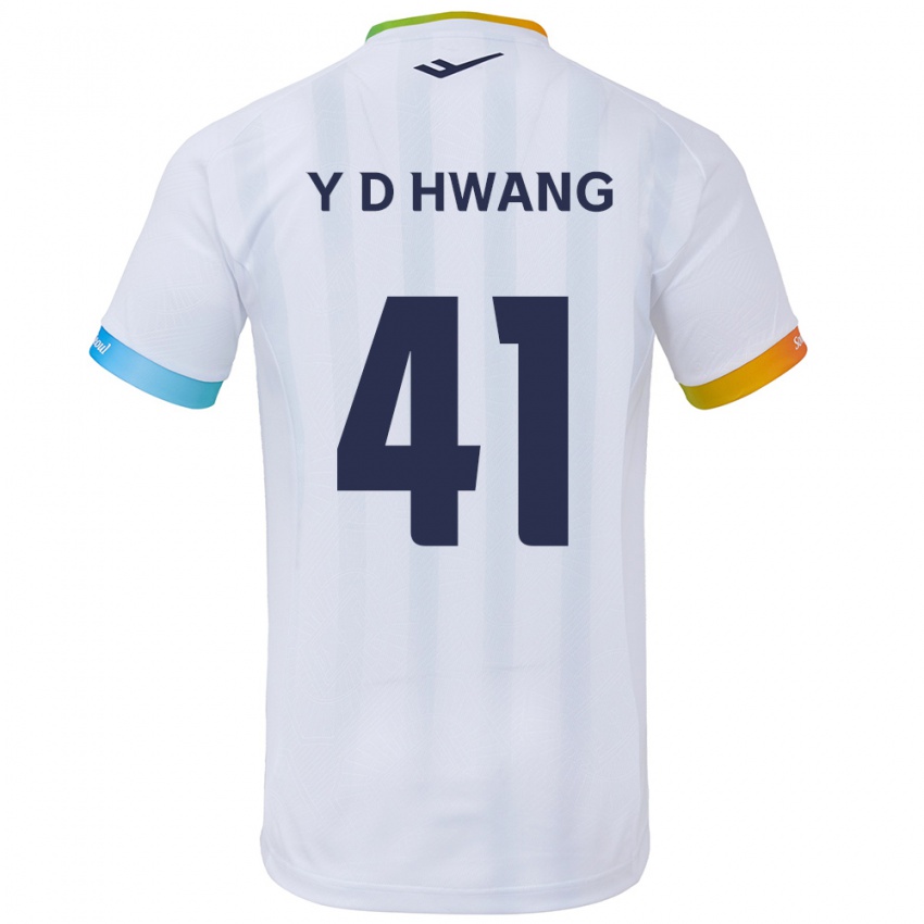 Niño Camiseta Do-Yoon Hwang #41 Blanco Azul 2ª Equipación 2024/25 La Camisa