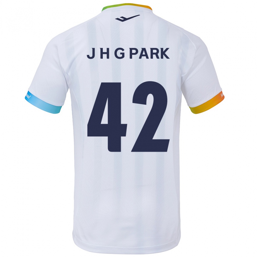 Niño Camiseta Jang Han-Gyeol Park #42 Blanco Azul 2ª Equipación 2024/25 La Camisa