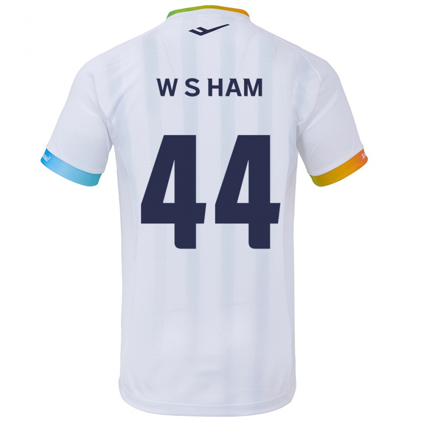 Niño Camiseta Sun-Woo Ham #44 Blanco Azul 2ª Equipación 2024/25 La Camisa