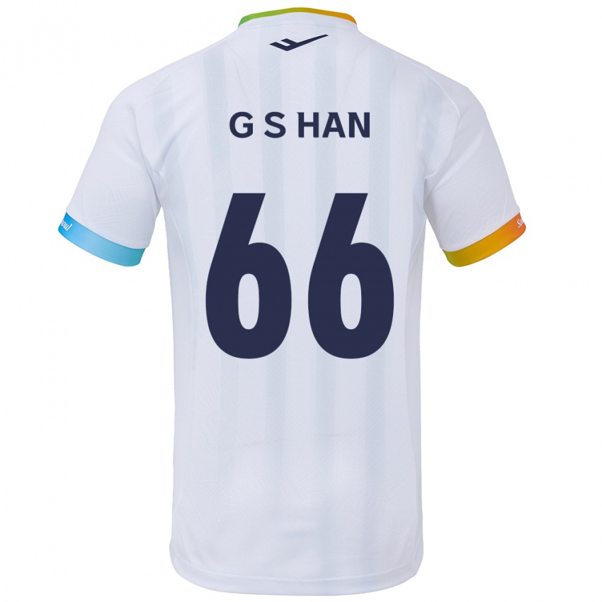 Niño Camiseta Seung-Gyu Han #66 Blanco Azul 2ª Equipación 2024/25 La Camisa