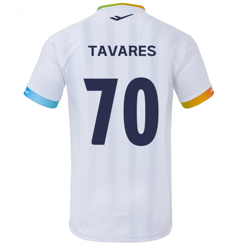 Niño Camiseta Ronaldo Tavares #70 Blanco Azul 2ª Equipación 2024/25 La Camisa