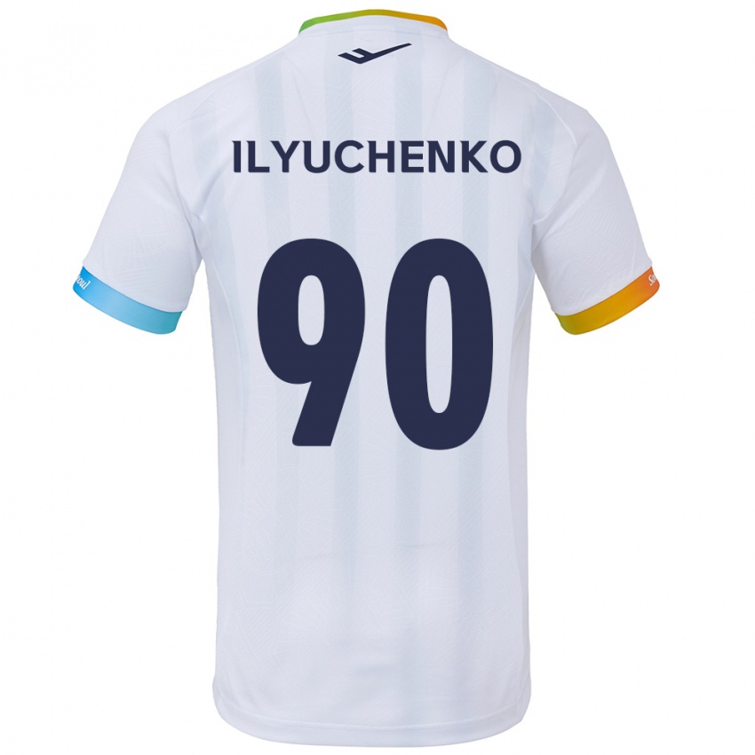 Niño Camiseta Stanislav Ilyuchenko #90 Blanco Azul 2ª Equipación 2024/25 La Camisa