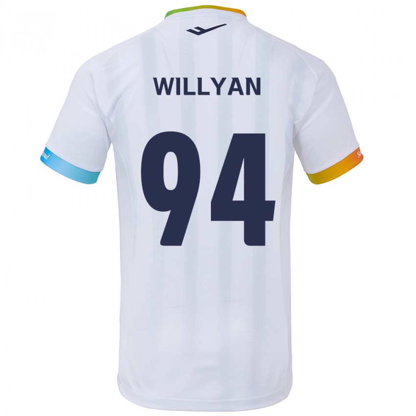 Niño Camiseta Willyan #94 Blanco Azul 2ª Equipación 2024/25 La Camisa