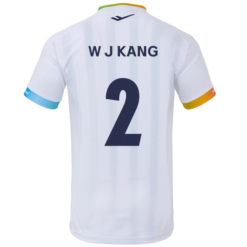 Niño Camiseta Jae-Won Kang #2 Blanco Azul 2ª Equipación 2024/25 La Camisa