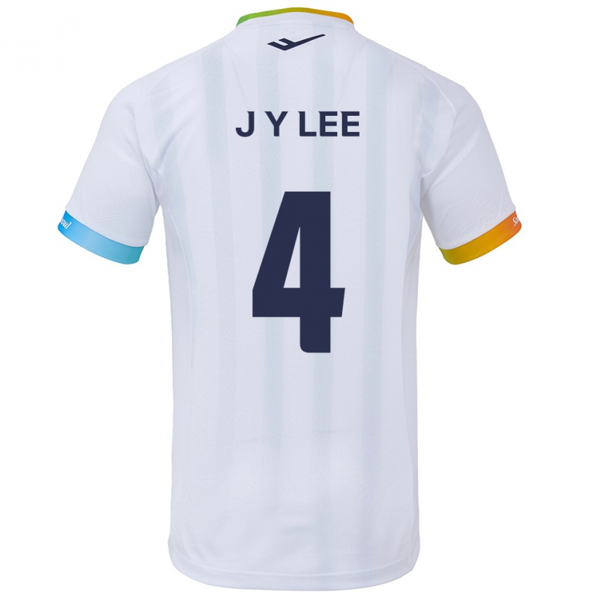 Niño Camiseta Young-Jun Lee #4 Blanco Azul 2ª Equipación 2024/25 La Camisa