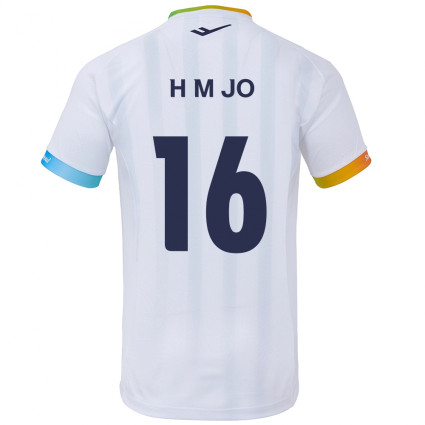 Niño Camiseta Min-Hyeop Jo #16 Blanco Azul 2ª Equipación 2024/25 La Camisa