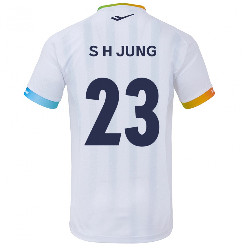 Niño Camiseta Hyeon-Soo Jung #23 Blanco Azul 2ª Equipación 2024/25 La Camisa