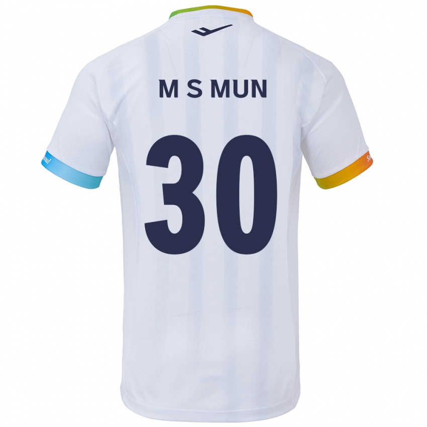 Niño Camiseta Seong-Min Mun #30 Blanco Azul 2ª Equipación 2024/25 La Camisa