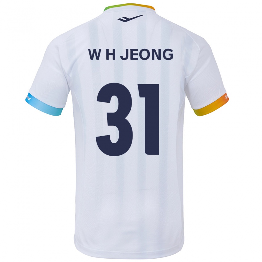 Niño Camiseta Hyun-Woong Jeong #31 Blanco Azul 2ª Equipación 2024/25 La Camisa