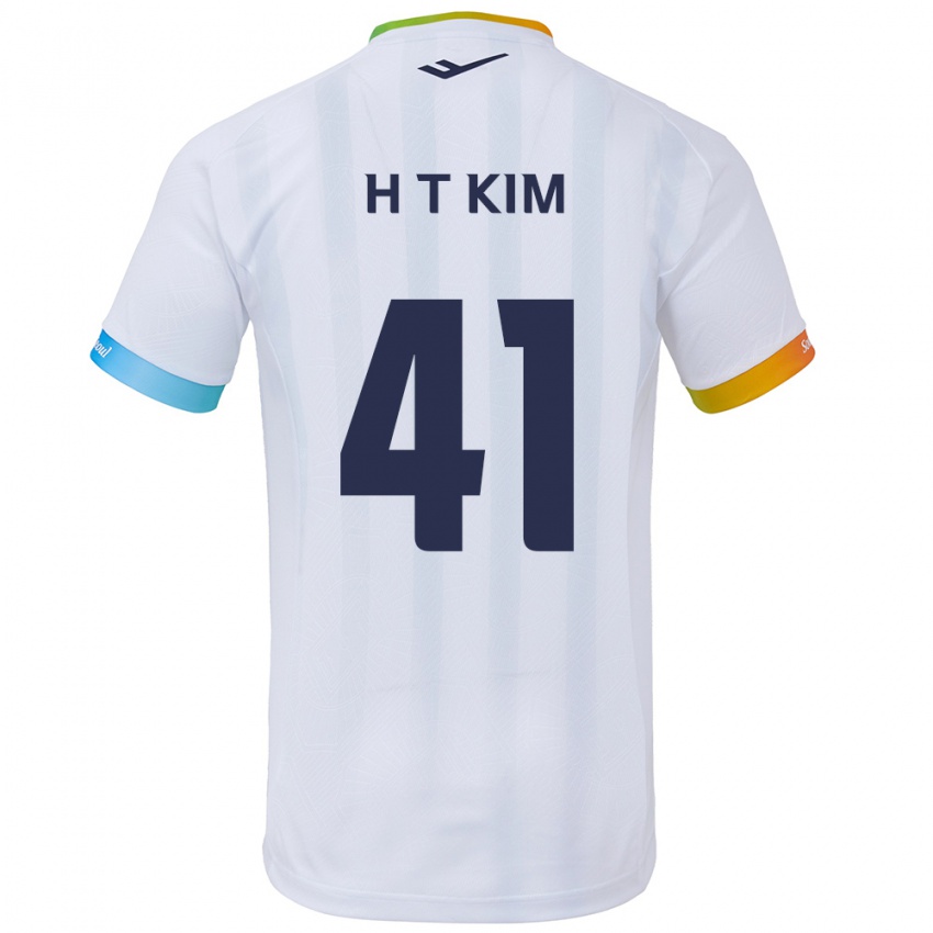 Niño Camiseta Tae-Ho Kim #41 Blanco Azul 2ª Equipación 2024/25 La Camisa