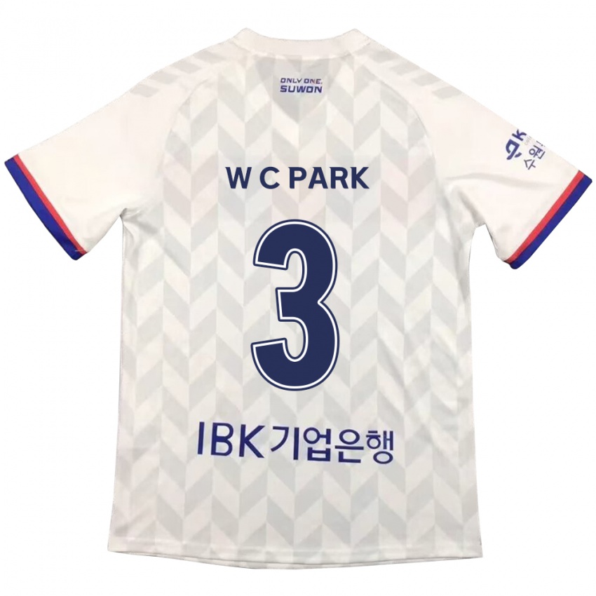 Niño Camiseta Cheol-Woo Park #3 Blanco Azul 2ª Equipación 2024/25 La Camisa