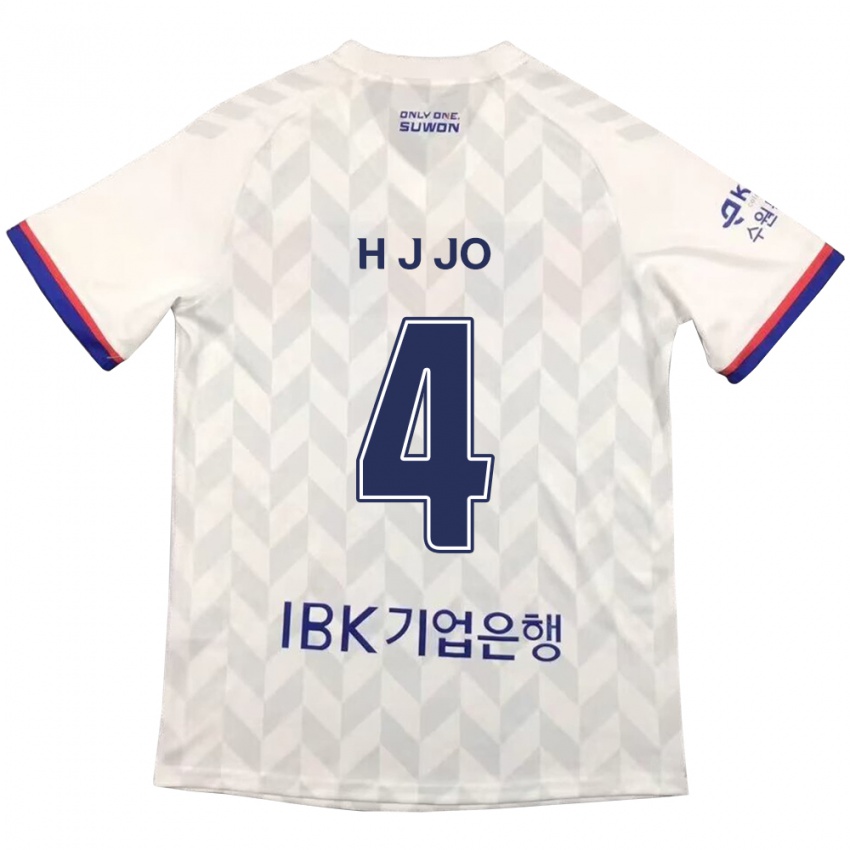 Niño Camiseta Jun-Hyun Jo #4 Blanco Azul 2ª Equipación 2024/25 La Camisa