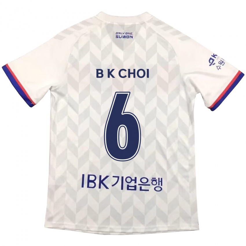 Niño Camiseta Kyu-Baek Choi #6 Blanco Azul 2ª Equipación 2024/25 La Camisa