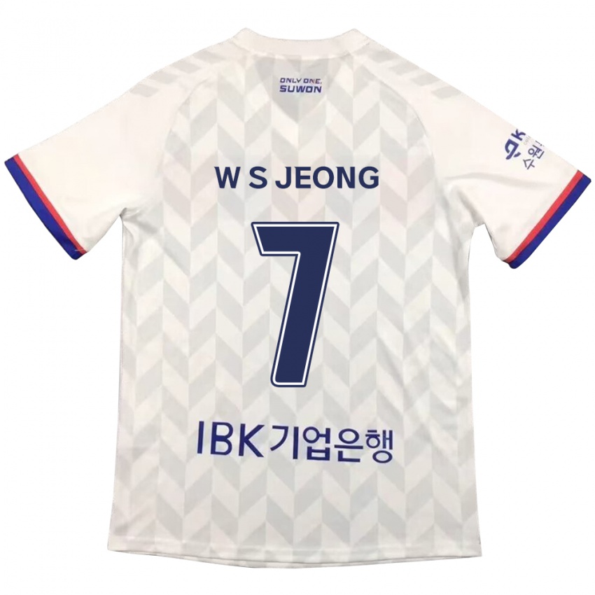 Niño Camiseta Seung-Won Jeong #7 Blanco Azul 2ª Equipación 2024/25 La Camisa