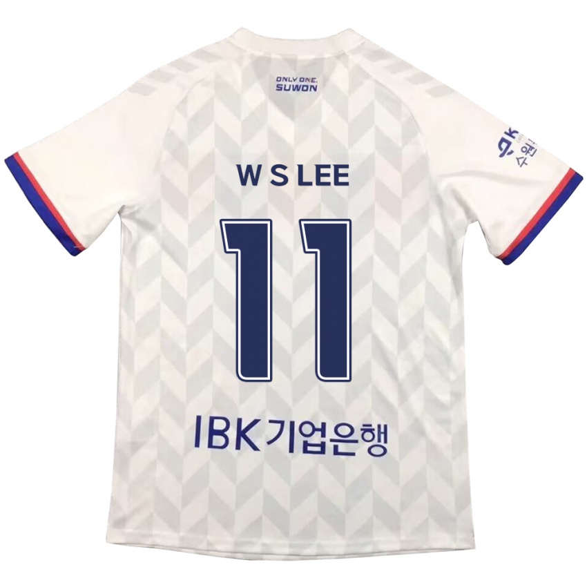 Niño Camiseta Seung-Woo Lee #11 Blanco Azul 2ª Equipación 2024/25 La Camisa