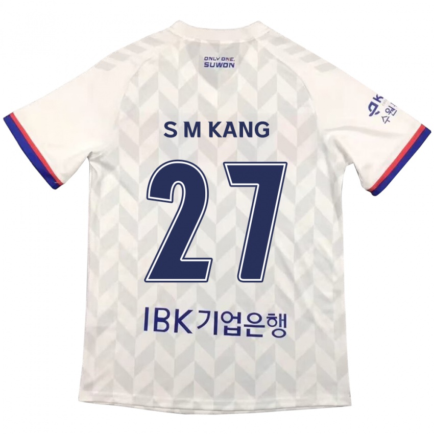 Niño Camiseta Min-Sung Kang #27 Blanco Azul 2ª Equipación 2024/25 La Camisa