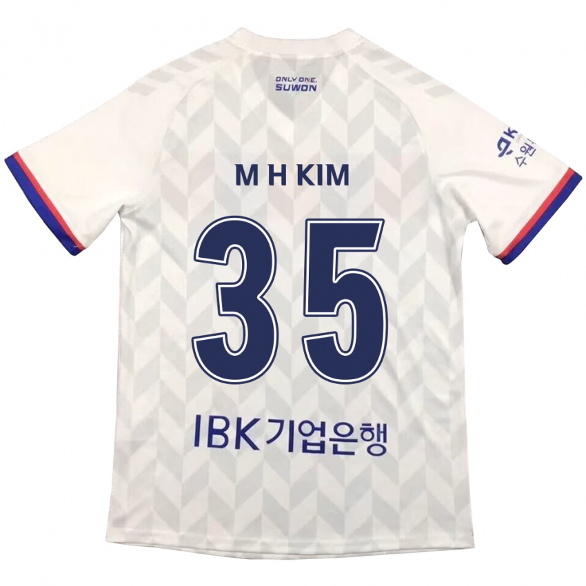 Niño Camiseta Hyeon-Min Kim #35 Blanco Azul 2ª Equipación 2024/25 La Camisa