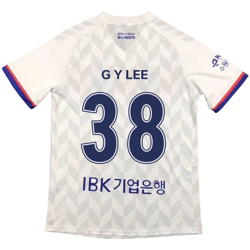 Niño Camiseta Yun-Gun Lee #38 Blanco Azul 2ª Equipación 2024/25 La Camisa