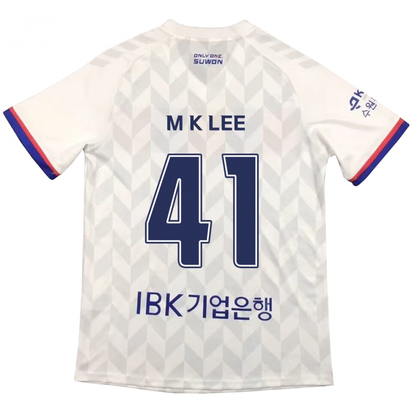 Niño Camiseta Kyung-Min Lee #41 Blanco Azul 2ª Equipación 2024/25 La Camisa