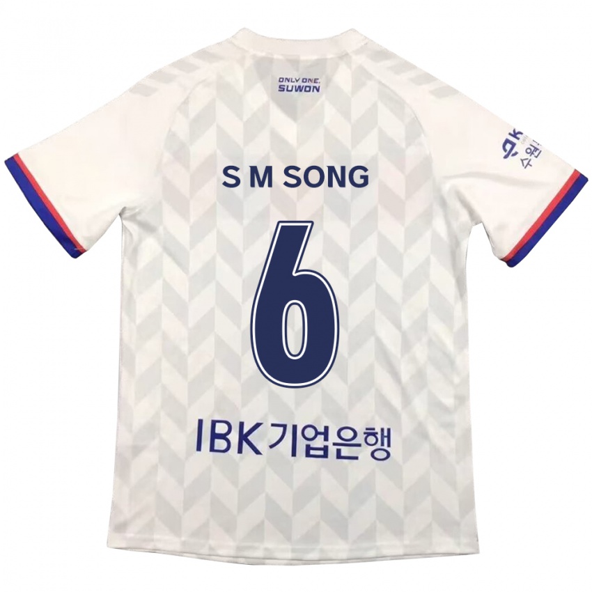 Niño Camiseta Min-Seob Song #6 Blanco Azul 2ª Equipación 2024/25 La Camisa