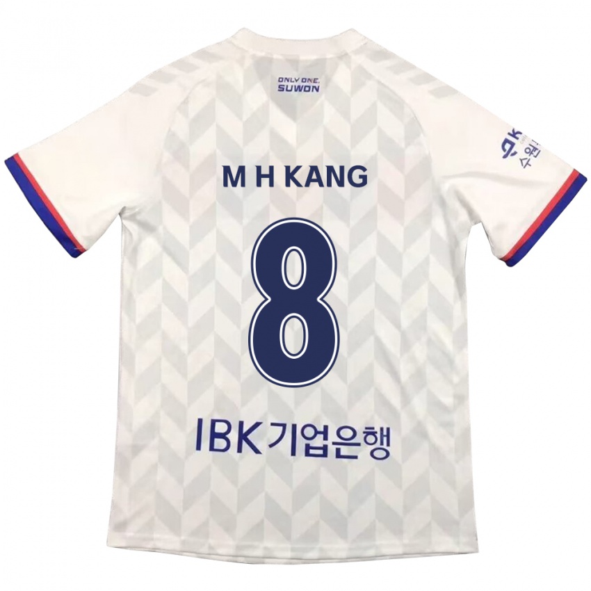 Niño Camiseta Ho-Min Kang #8 Blanco Azul 2ª Equipación 2024/25 La Camisa