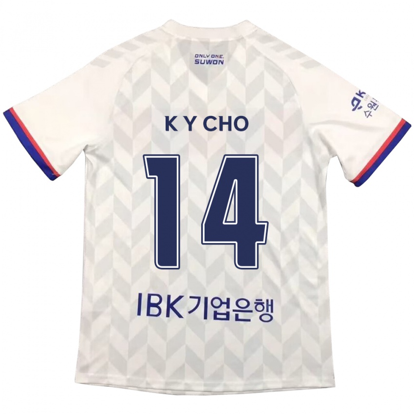 Niño Camiseta Yun-Kwon Cho #14 Blanco Azul 2ª Equipación 2024/25 La Camisa