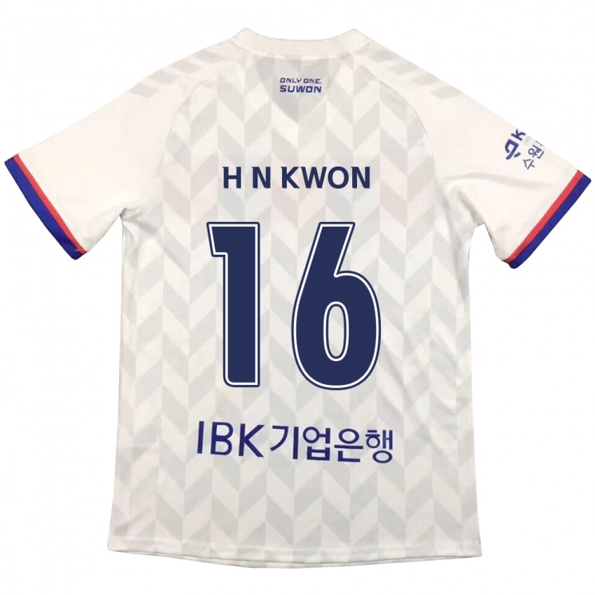 Niño Camiseta Nam-Hoon Kwon #16 Blanco Azul 2ª Equipación 2024/25 La Camisa