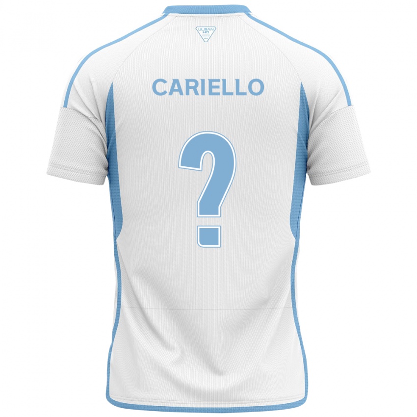 Niño Camiseta Yago Cariello #0 Blanco Azul 2ª Equipación 2024/25 La Camisa