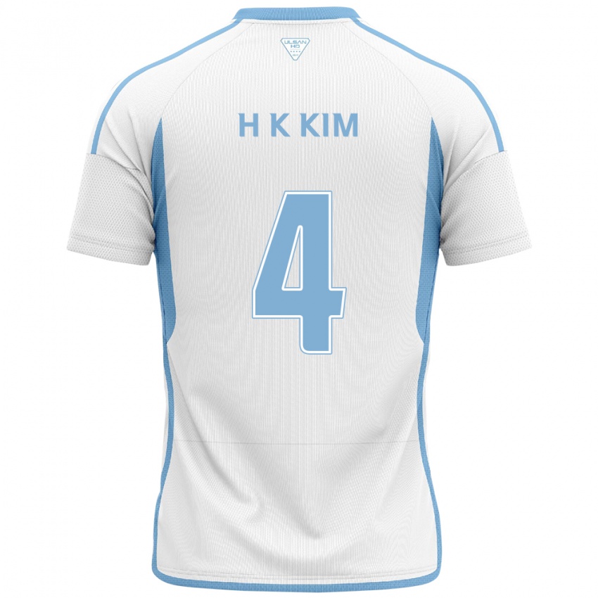 Niño Camiseta Kee-Hee Kim #4 Blanco Azul 2ª Equipación 2024/25 La Camisa