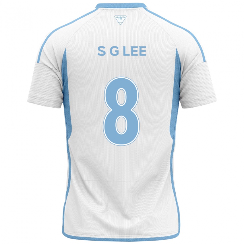 Niño Camiseta Gyu-Sung Lee #8 Blanco Azul 2ª Equipación 2024/25 La Camisa