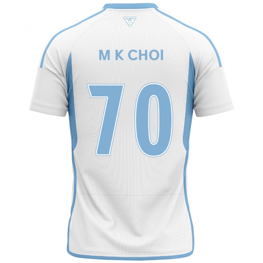 Niño Camiseta Kang-Min Choi #70 Blanco Azul 2ª Equipación 2024/25 La Camisa