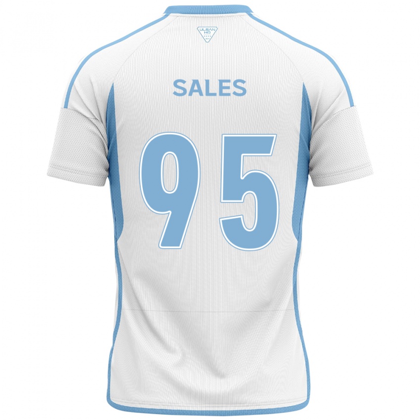 Niño Camiseta Matheus Sales #95 Blanco Azul 2ª Equipación 2024/25 La Camisa