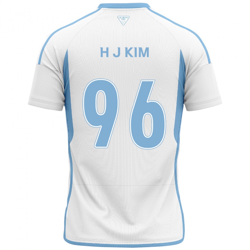 Niño Camiseta Ji-Hyun Kim #96 Blanco Azul 2ª Equipación 2024/25 La Camisa