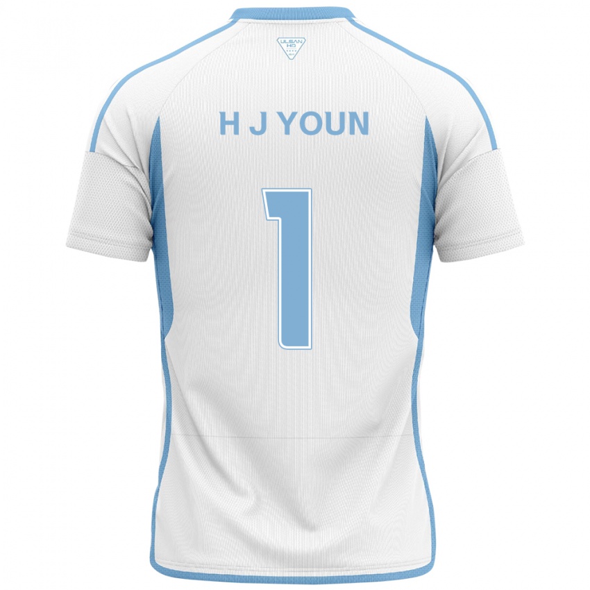 Niño Camiseta Je-Hun Youn #1 Blanco Azul 2ª Equipación 2024/25 La Camisa