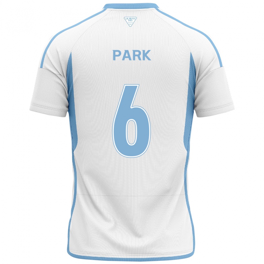 Niño Camiseta Jun Park #6 Blanco Azul 2ª Equipación 2024/25 La Camisa