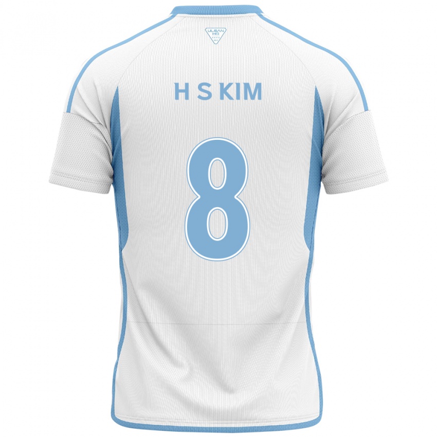 Niño Camiseta Seung-Hyun Kim #8 Blanco Azul 2ª Equipación 2024/25 La Camisa