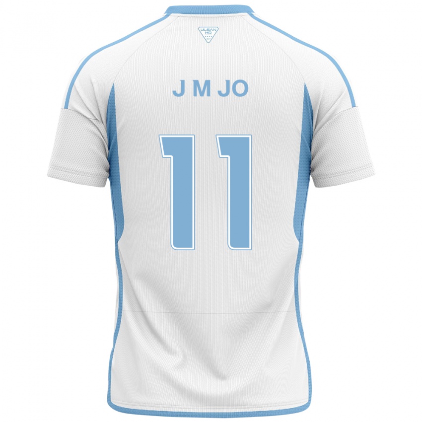 Niño Camiseta Min-Jae Jo #11 Blanco Azul 2ª Equipación 2024/25 La Camisa