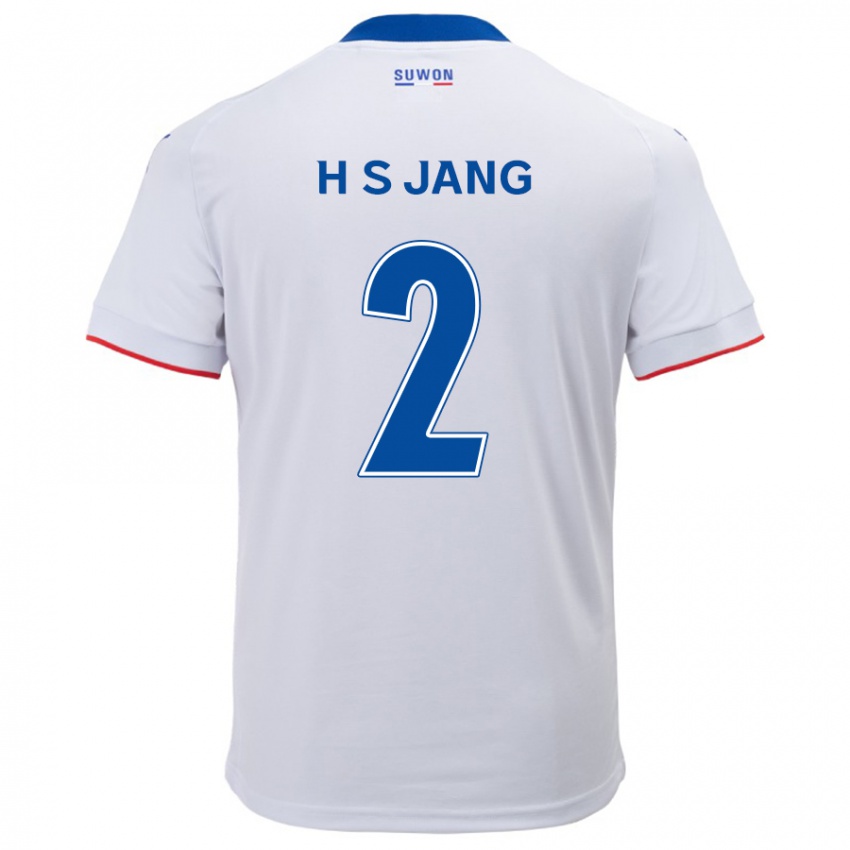 Niño Camiseta Seok-Hwan Jang #2 Blanco Azul 2ª Equipación 2024/25 La Camisa