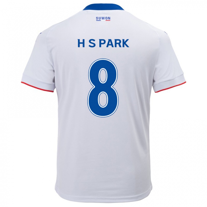 Niño Camiseta Sang-Hyeok Park #8 Blanco Azul 2ª Equipación 2024/25 La Camisa