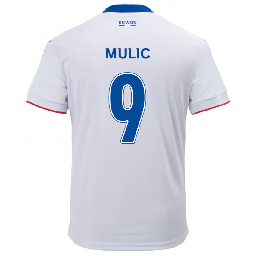 Niño Camiseta Fejsal Mulic #9 Blanco Azul 2ª Equipación 2024/25 La Camisa