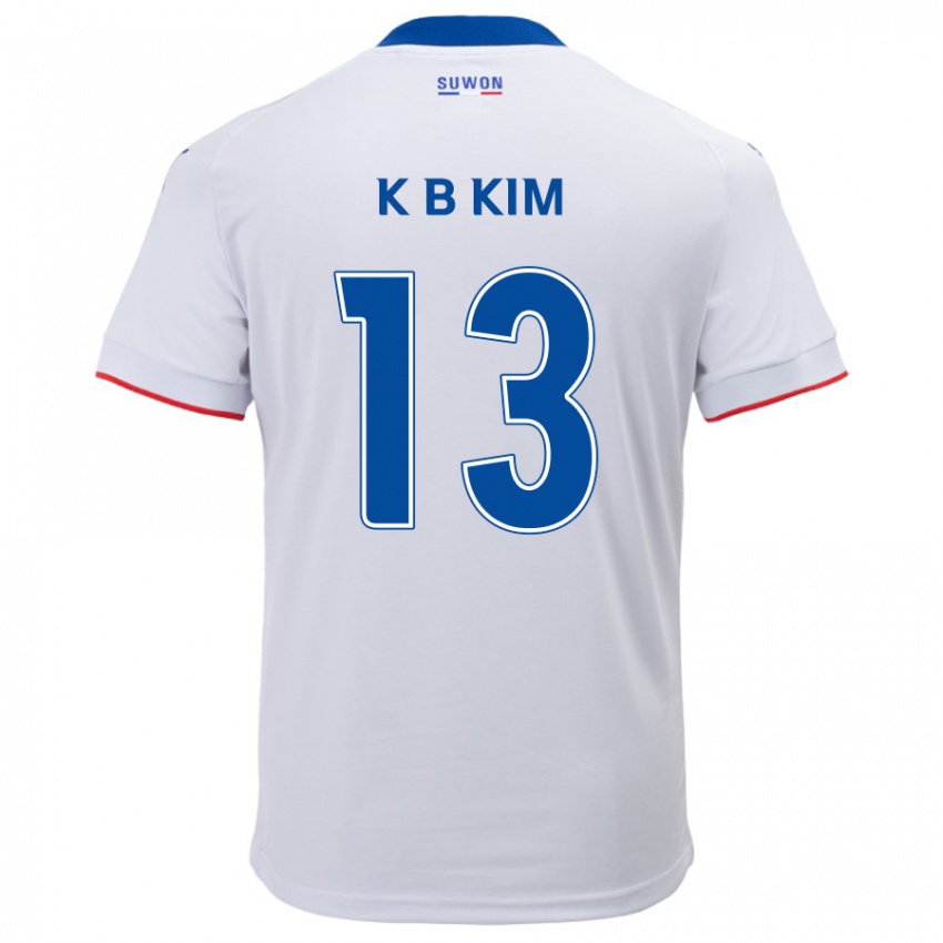 Niño Camiseta Bo-Kyung Kim #13 Blanco Azul 2ª Equipación 2024/25 La Camisa