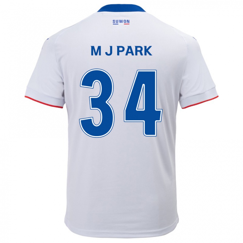 Niño Camiseta Ji-Min Park #34 Blanco Azul 2ª Equipación 2024/25 La Camisa