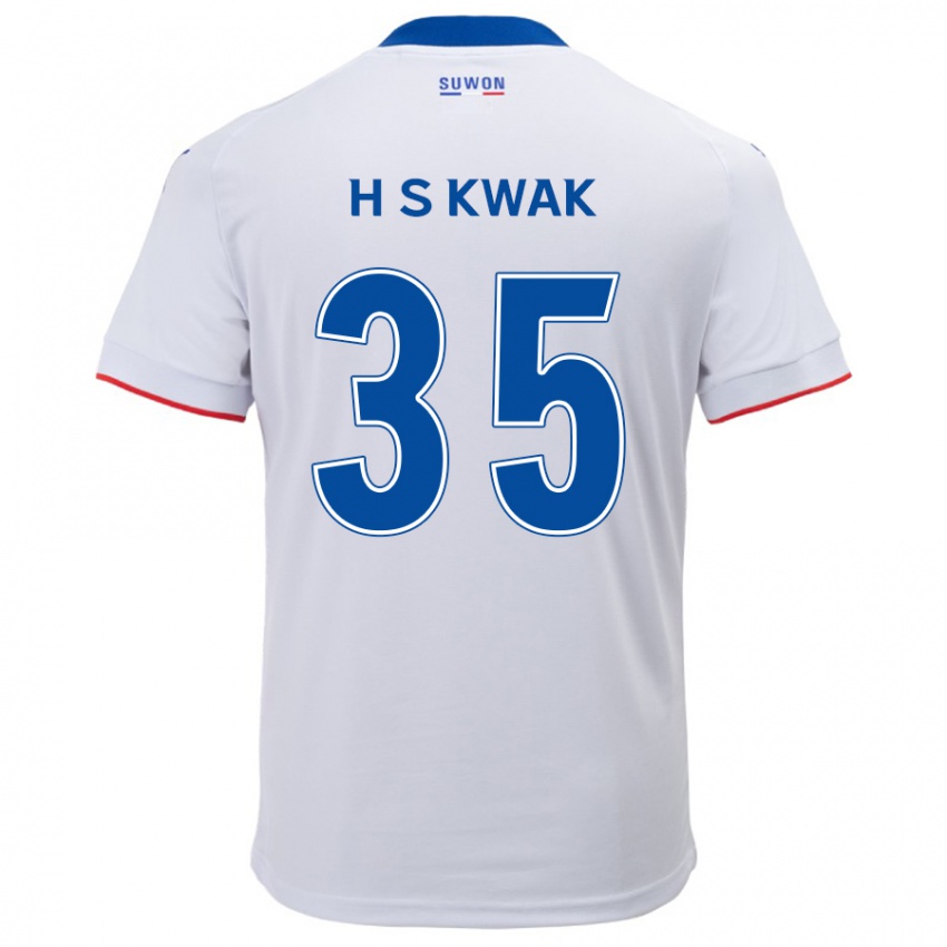 Niño Camiseta Sung-Hoon Kwak #35 Blanco Azul 2ª Equipación 2024/25 La Camisa